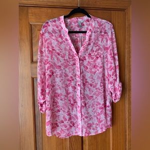 KUT Blouse - Pink Floral - Size L